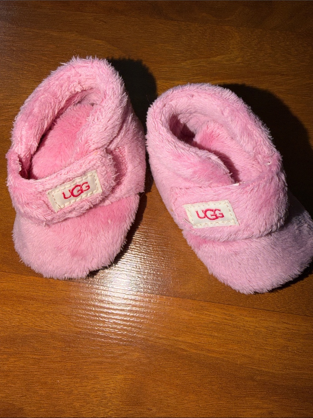 UGG Soft Pink Plush Baby Booties